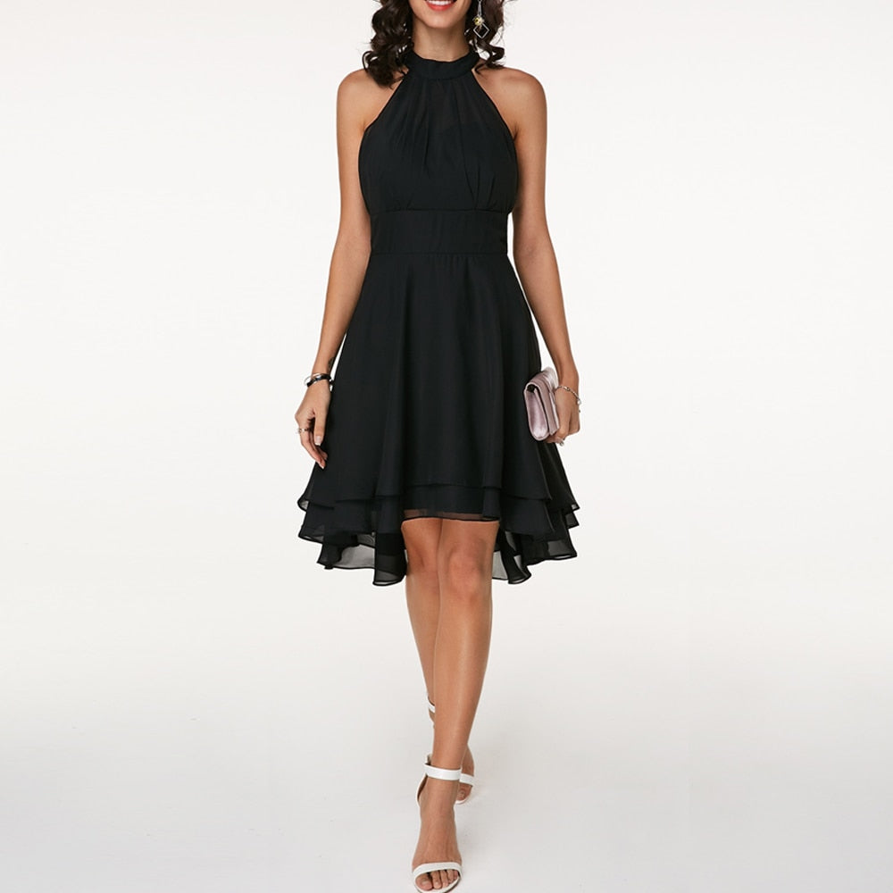 Almuth - Kleid mit charmanten Rüschen Schwarz