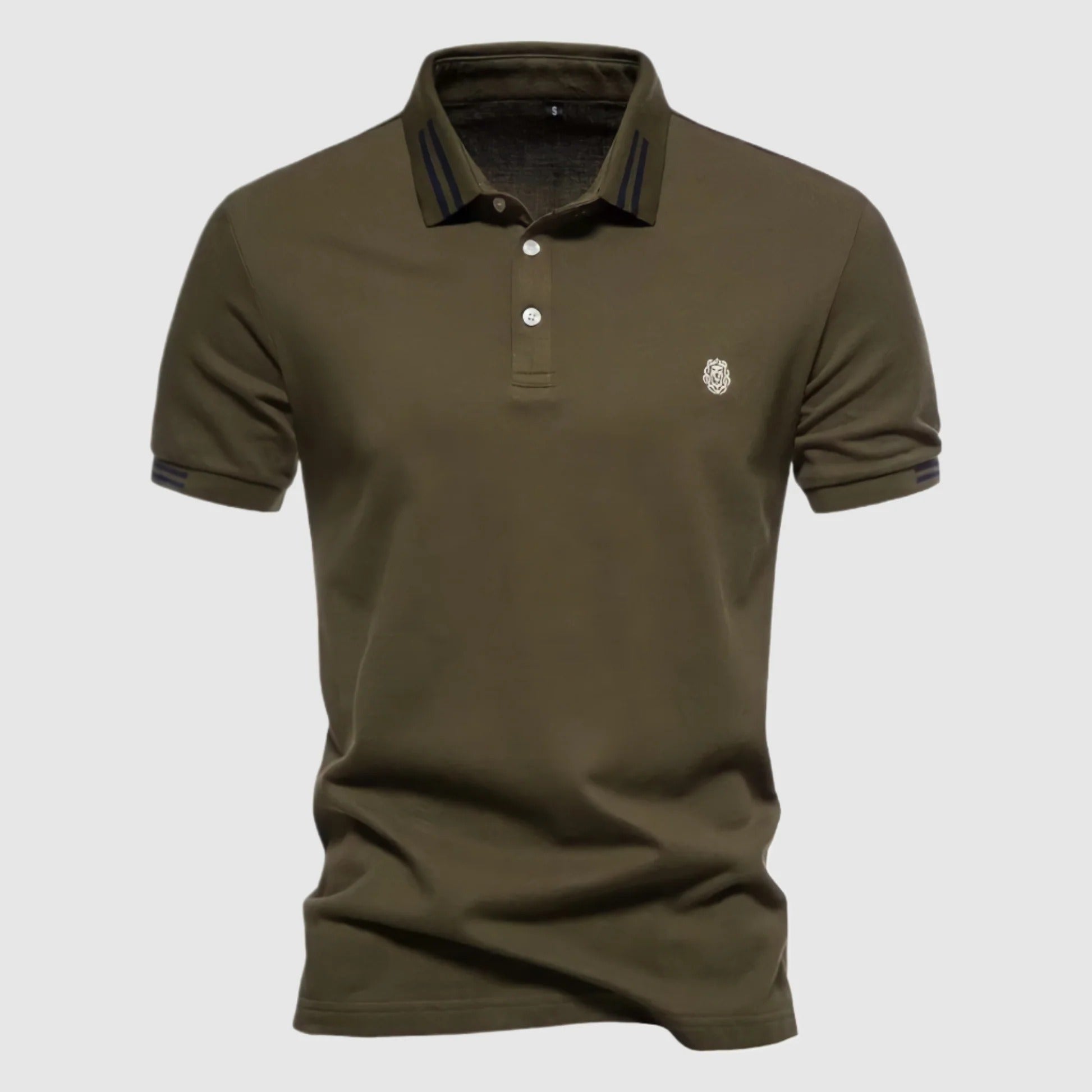 Alpha - Polo aus reiner Baumwolle Olivgrün