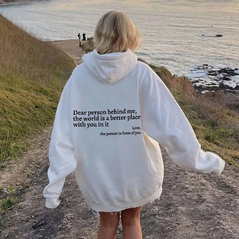 Lieber Mensch hinter mir“ Unisex-Hoodie