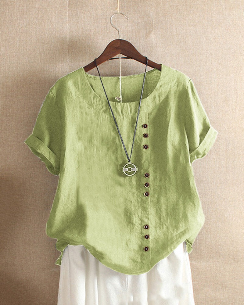 Annika - Damen Kurzarm-Bluse mintgrun