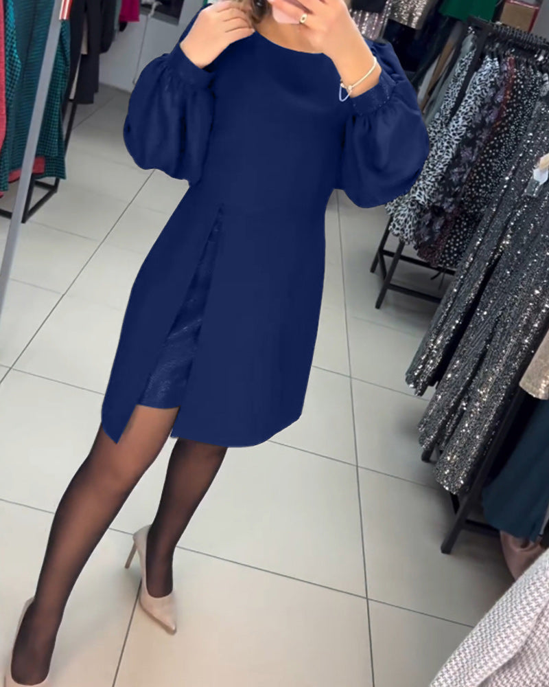 Annika - Elegantes einfarbiges Kleid Blau