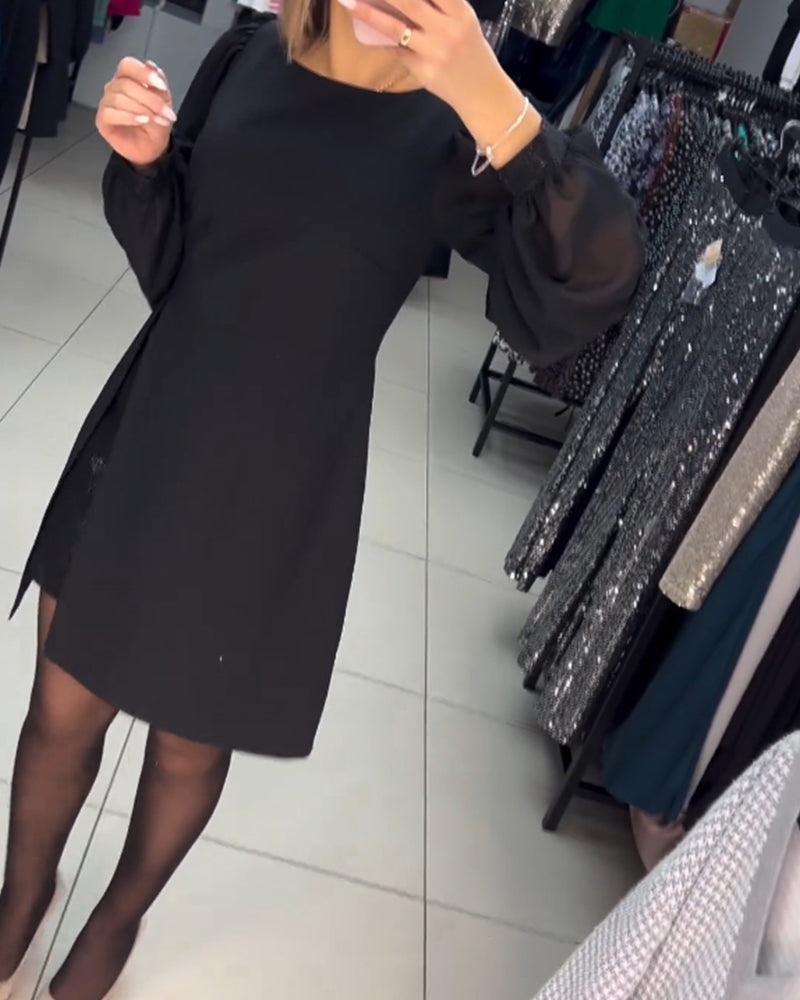 Annika - Elegantes einfarbiges Kleid Schwarz