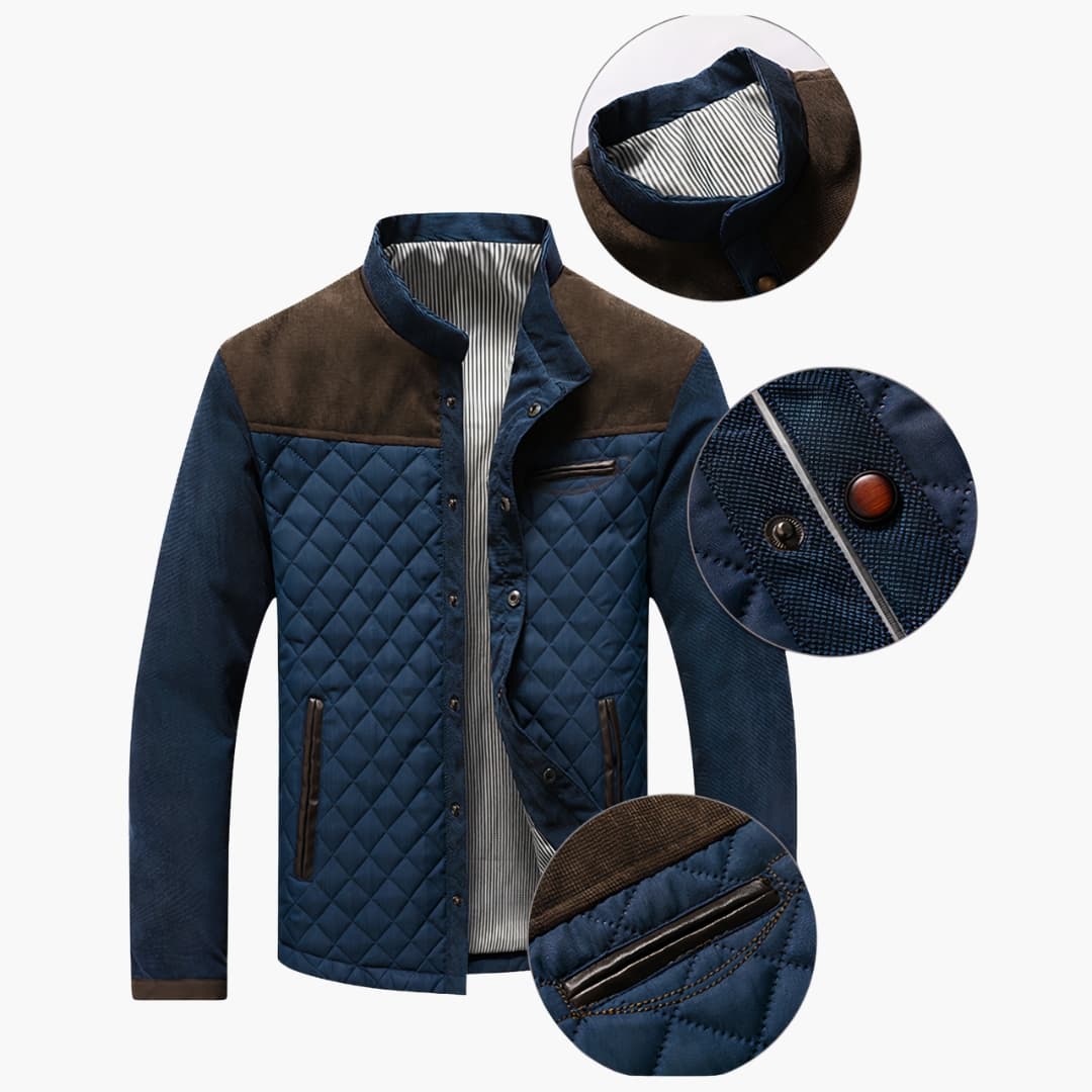 Anselm – Herren Outdoor Jacke mit Reißverschluss & Taschen Braun