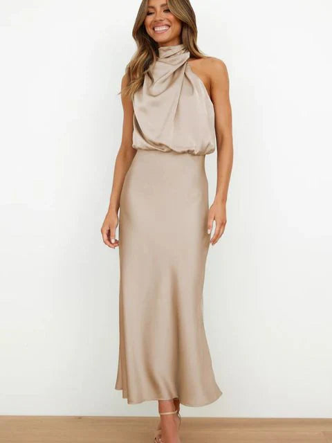 Araminta-langes Kleid für Frauen Khaki