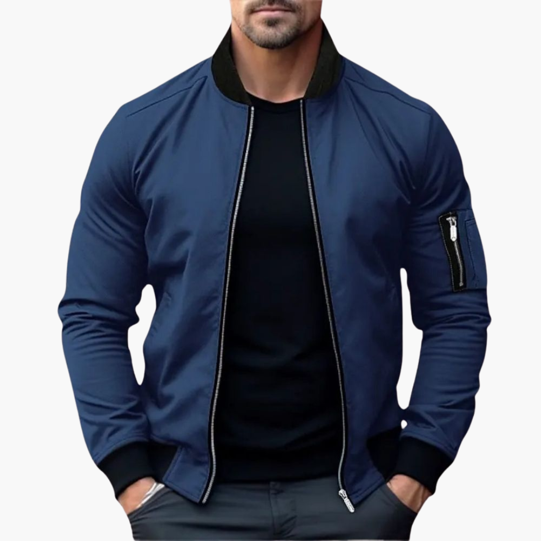 Axel – Leichte Atmungsaktive Herren Bomberjacke Stylisch Blau