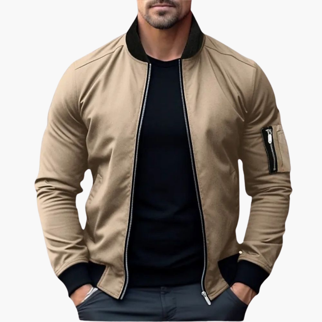 Axel – Leichte Atmungsaktive Herren Bomberjacke Stylisch Khaki