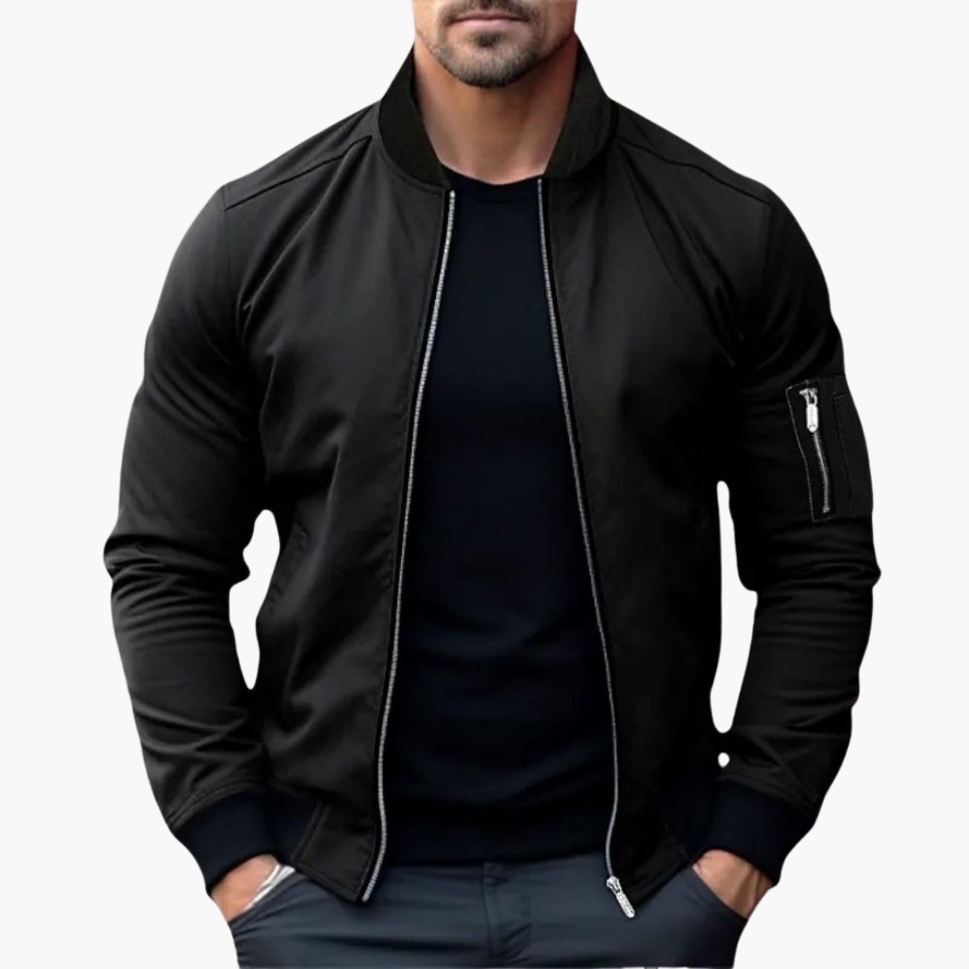 Axel – Leichte Atmungsaktive Herren Bomberjacke Stylisch Schwarz