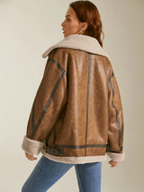 Faux Sheepskin Suede Jacket