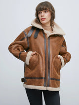 Faux Sheepskin Suede Jacket