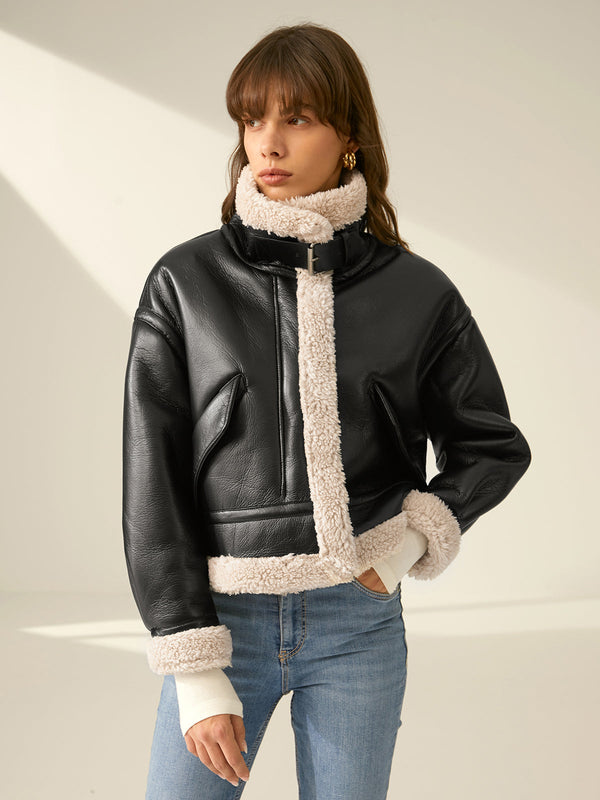 Emilio - Sherpa Lined Shearling Leather Flight Jacket