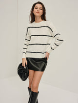 Emilio - Crew Neck Striped Pullover Sweater