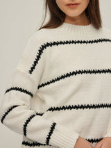 Emilio - Crew Neck Striped Pullover Sweater