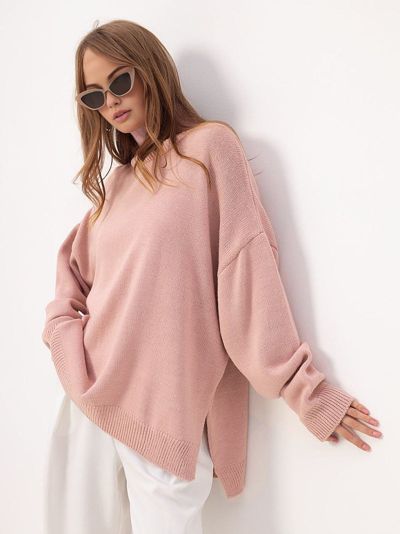 Lila - Oversized Rollkragenpullover