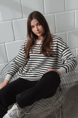 Strickpullover mit Chevron-Muster