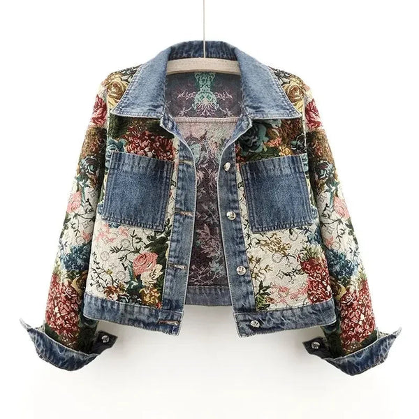 Hayley - Blumen-Jeansjacke für Damen