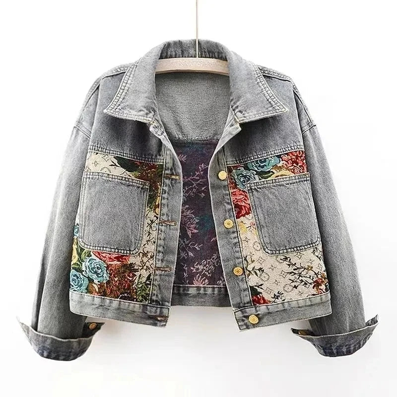 Hayley - Blumen-Jeansjacke für Damen