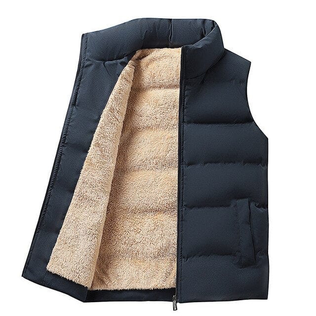 Balduin – Moderne Herren Daunenjacke mit Stehkragen Marineblau