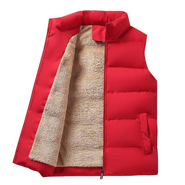 Balduin – Moderne Herren Daunenjacke mit Stehkragen Rot