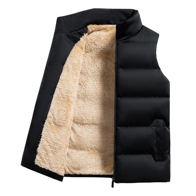 Balduin – Moderne Herren Daunenjacke mit Stehkragen Schwarz