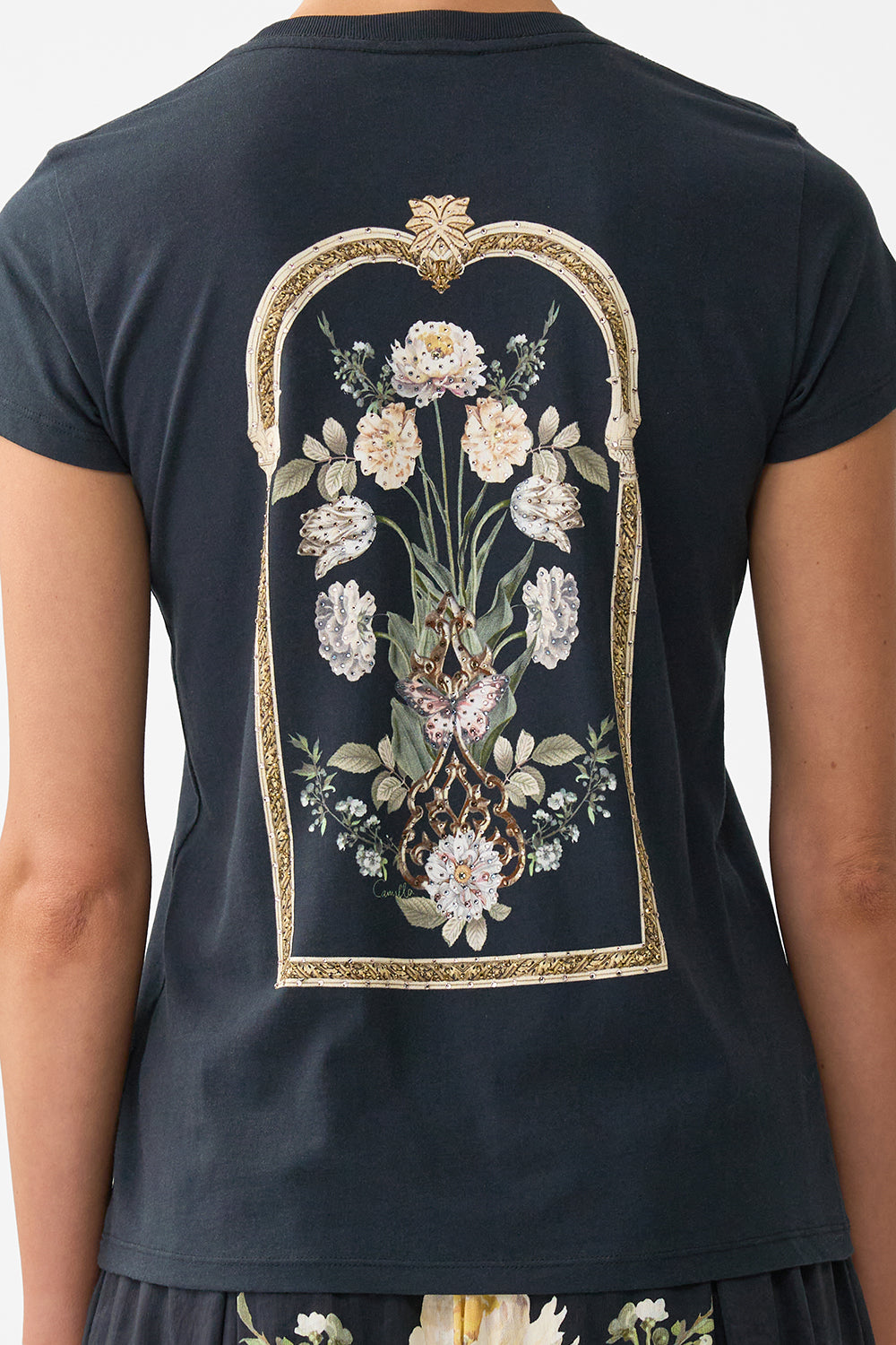 Barbara - Schmal geschnittenes Rundhals-T-Shirt , Elegance 6
