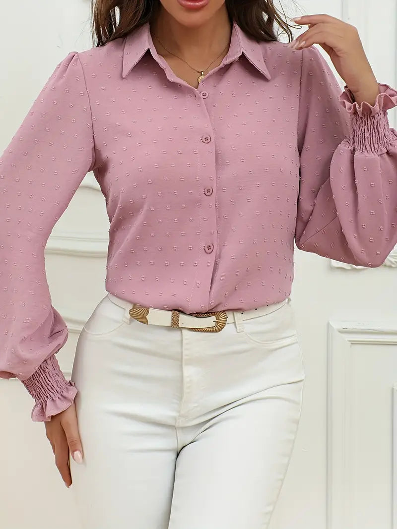 Barbara – Stilvolle Bluse mit gesmokten Manschettenärmeln 3