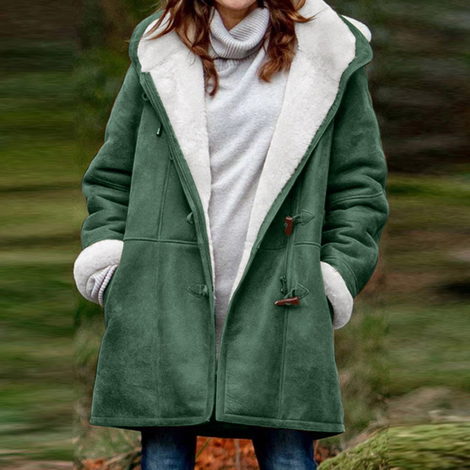 Bathilde - Braune elegante Jacke für Damen Grün