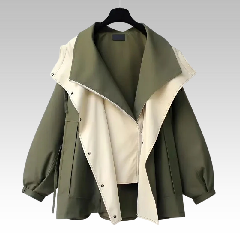 Beata – Stylische Damen Windbreaker Jacke mit Kapuze Grün