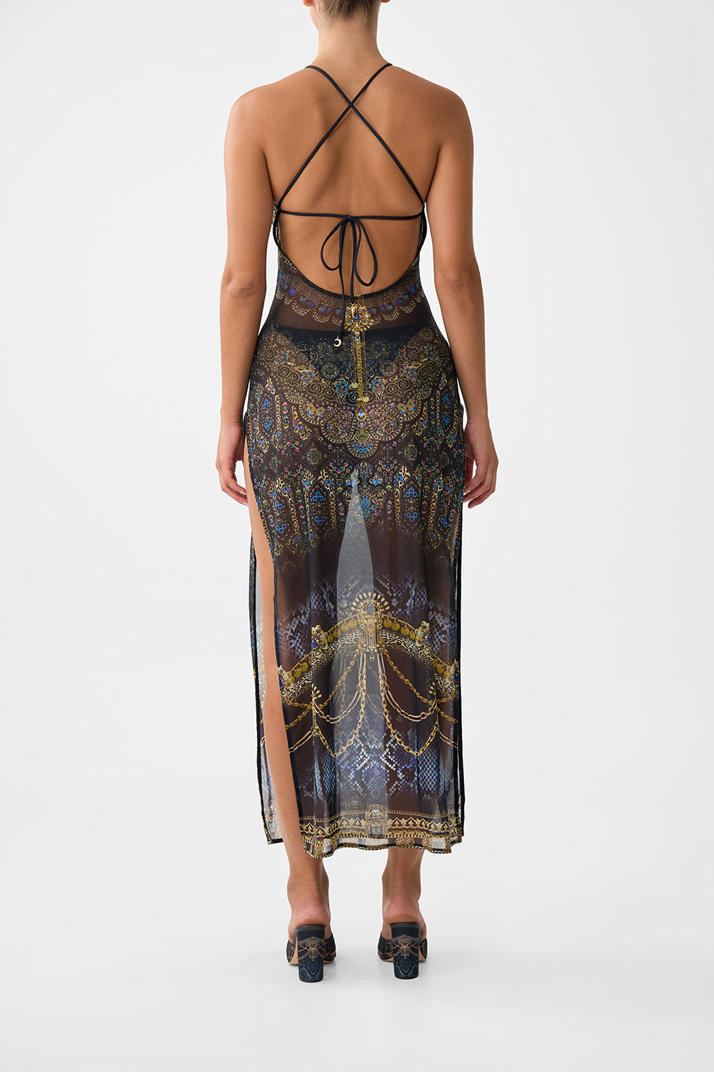 Beatrice - Hochgeschlossenes Strand-Maxikleid mit Bindedetail am Rücken 2