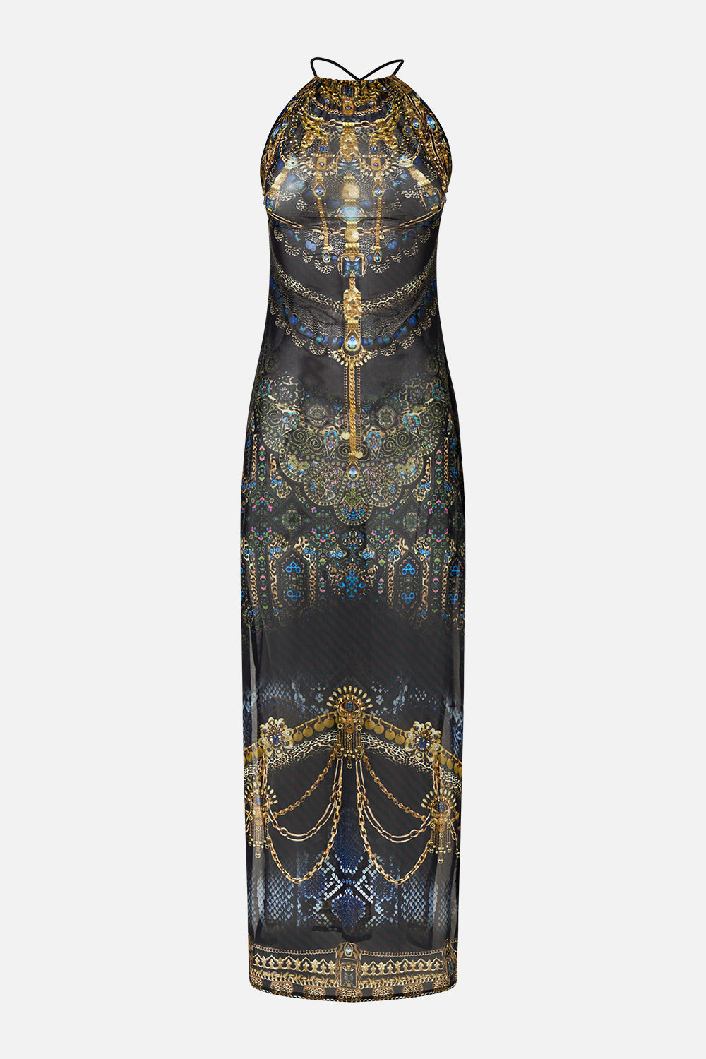 Beatrice - Hochgeschlossenes Strand-Maxikleid mit Bindedetail am Rücken 3