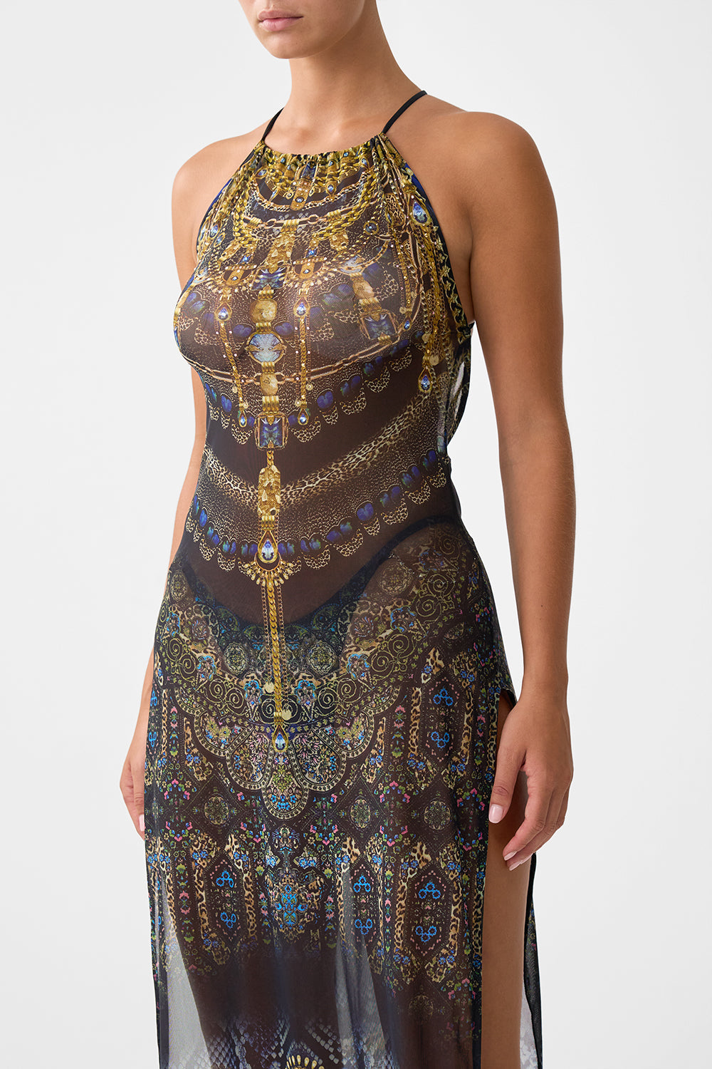 Beatrice - Hochgeschlossenes Strand-Maxikleid mit Bindedetail am Rücken 5