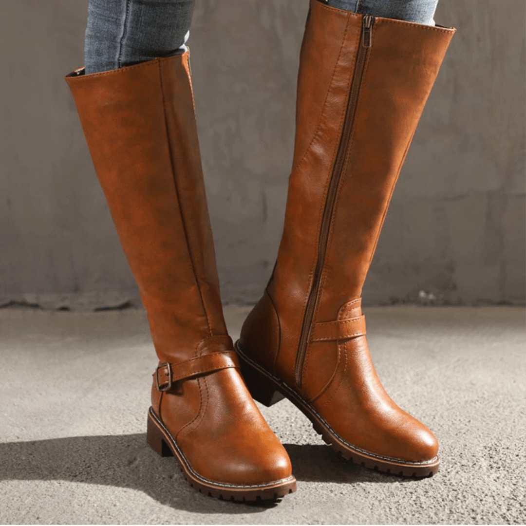 Beatrice - Hohe Stiefel Eleganz & Komfort Braun