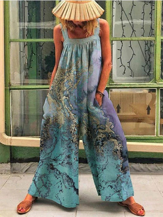 Benedetta- Damen weit geschnittenes Sommer Jumpsuit mit Farbverlauf Blau 1-0-cib