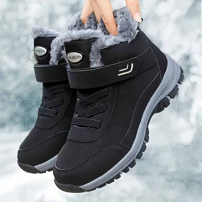 Bernd - Winterschuhe Unisex Stiefel Knöchelhoch Mit Riemenb Schwarz