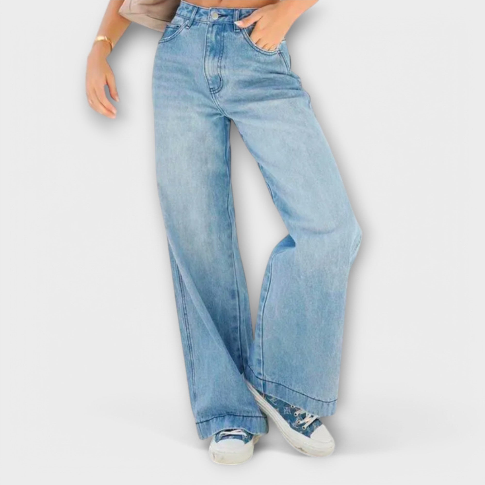 Bertina - Damen-Baggy-Hose Blau