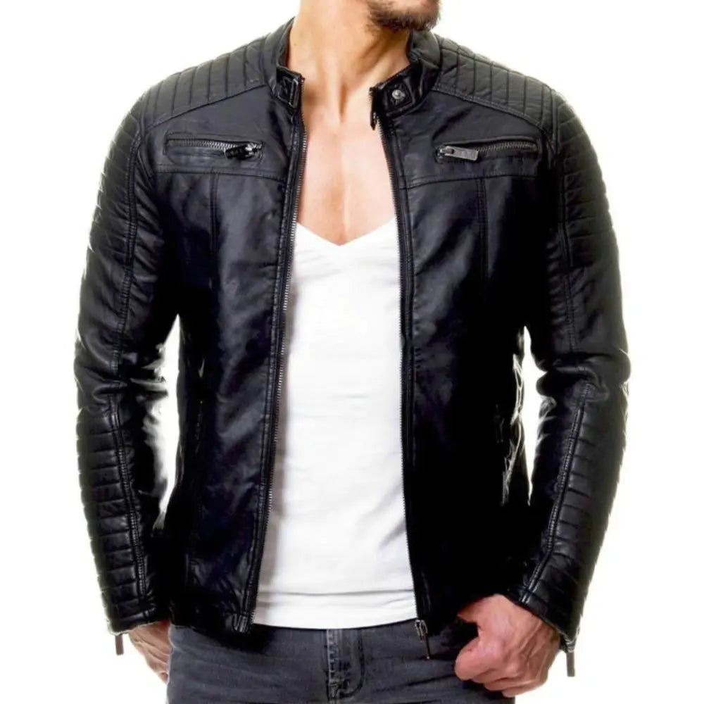 Bertram - Winddichte Lederjacke für Herren Schwarz