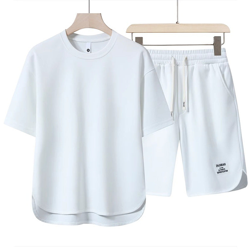 Berwin - Lässiges Herren T-Shirt und Kurze Hosen Set Sommer Weiß