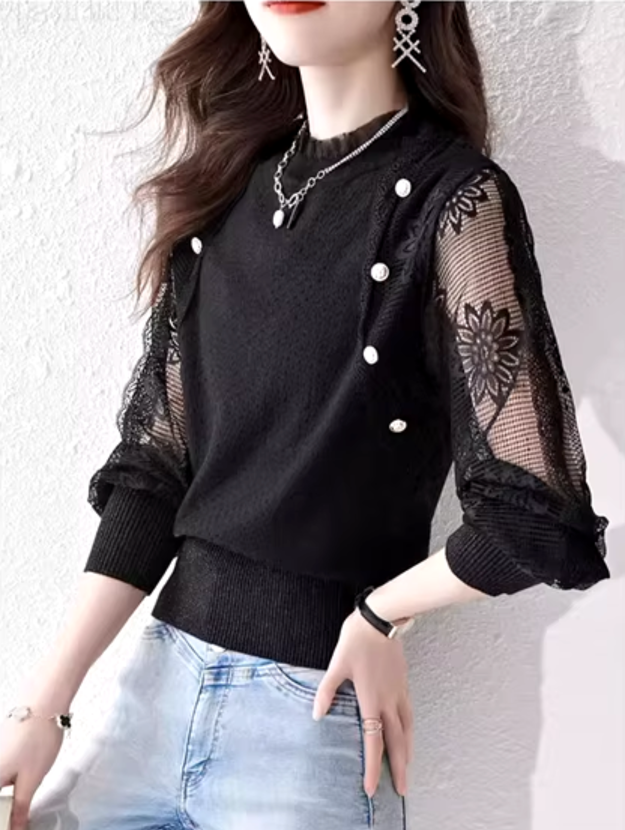 Bianca – Bluse mit Spitzenärmeln 2