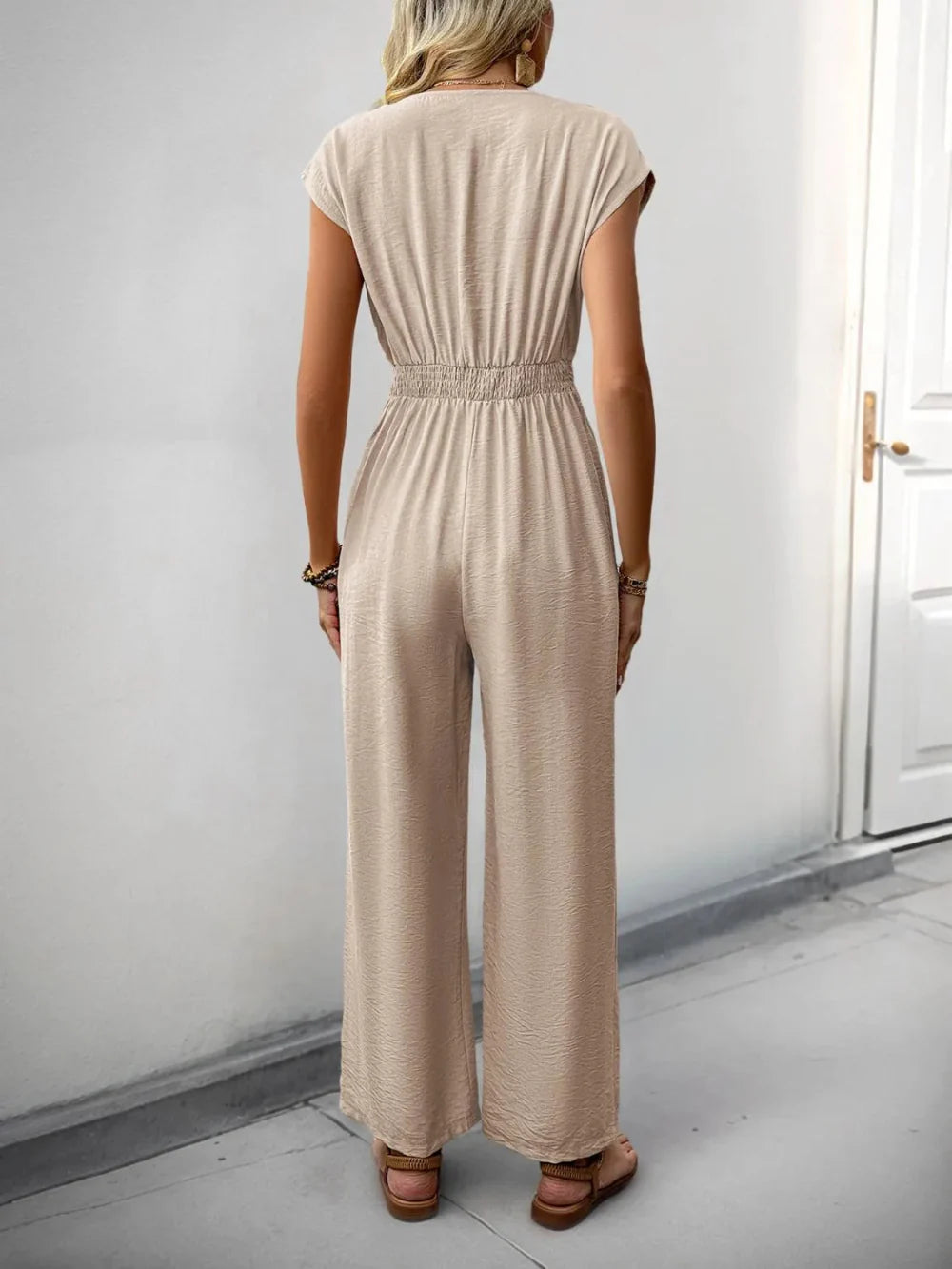Bianca – Button Bloom Jumpsuit Damen Weites Bein Stilvoll 6