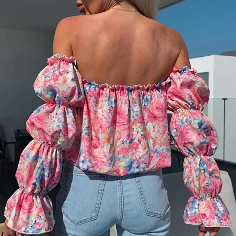Bina - Damen Boho Bluse Rot