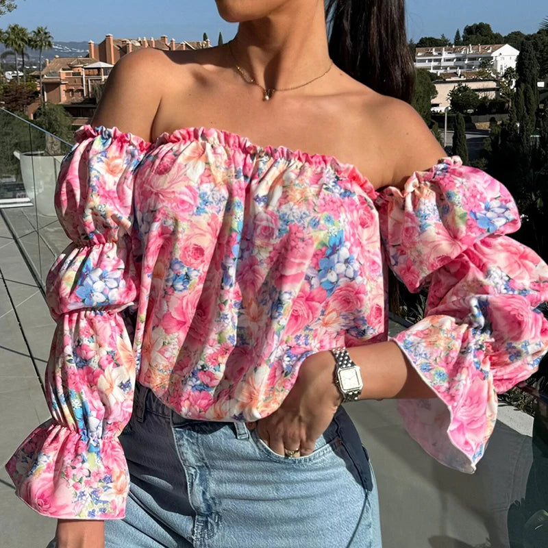 Bina - Damen Boho Bluse Rot 2