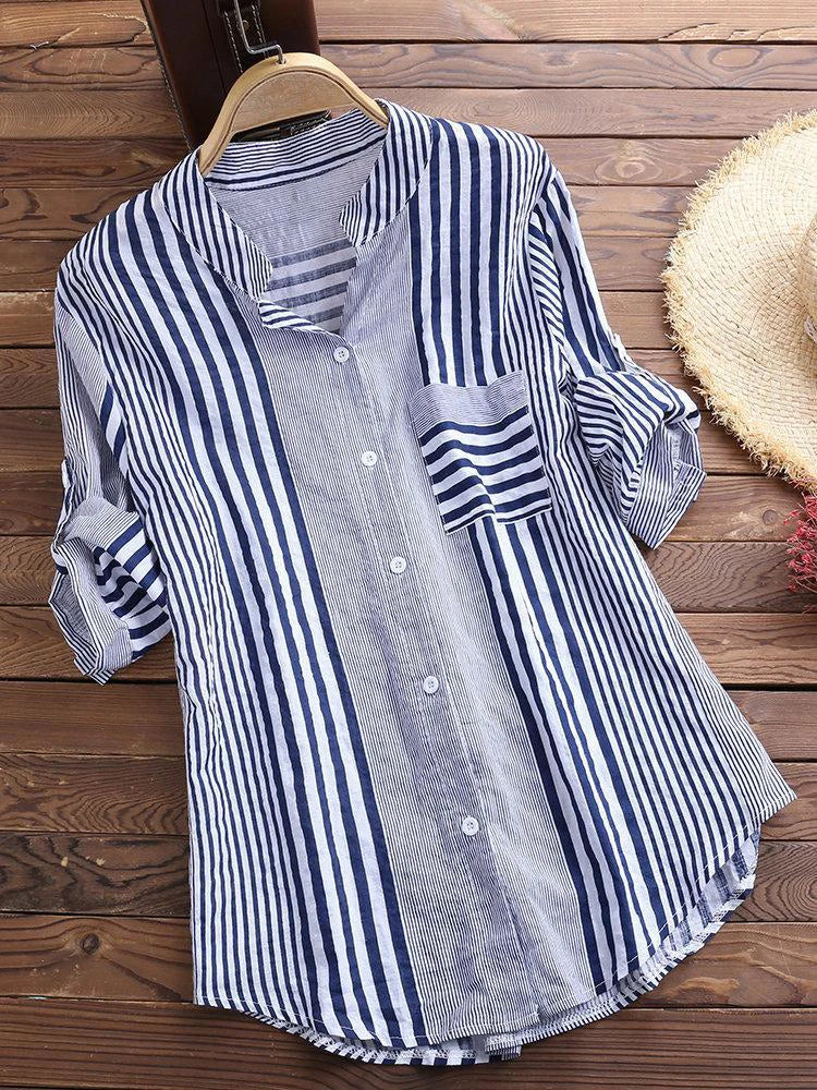 Blanca- Lässige Blusen mit Button-Down-Kragen Blau
