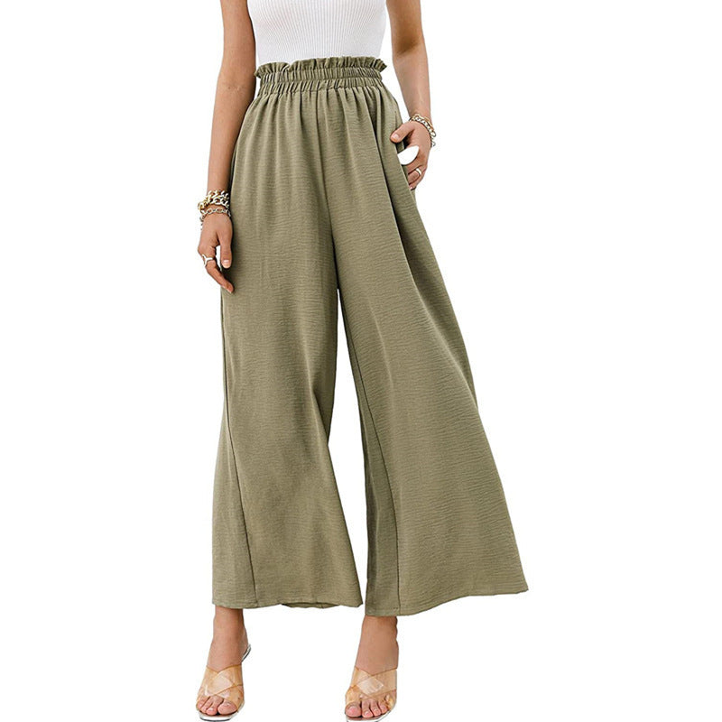 Blanche- Damen Weit geschnittene Sommerhose aus leichtem Material Grün