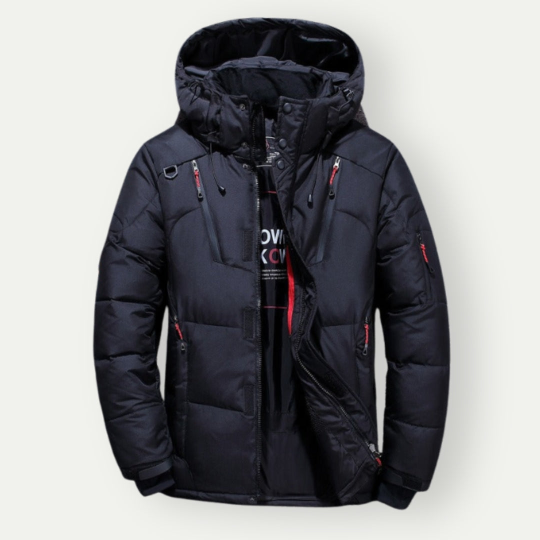 Bonifaz – Leichte Winter Daunenjacke für Herren Schwarz