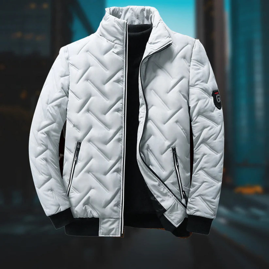 Boris – Herren-Steppjacke mit hohem Kragen Grau
