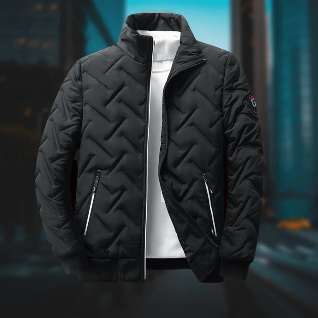 Boris – Herren-Steppjacke mit hohem Kragen Schwarz