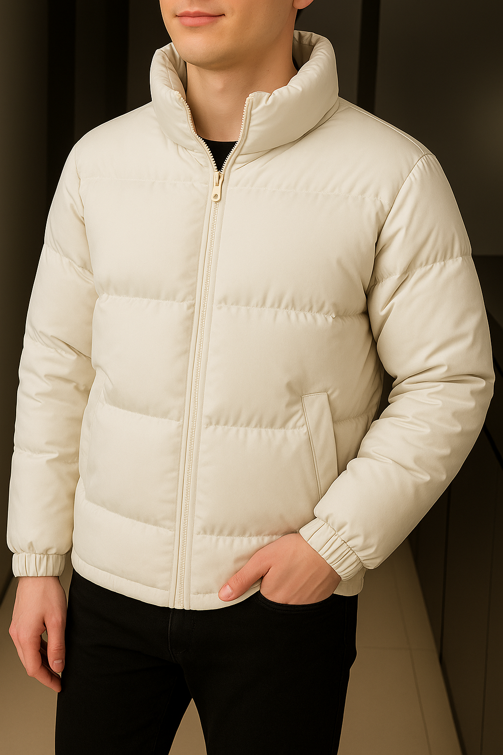 Borwin – Stylische Langarmjacke für Herren Weiß
