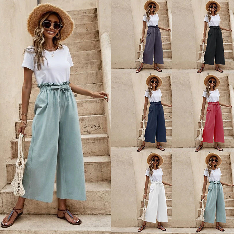 Bronte- Damen Weite Culotte Hosen mit elastischem Bund