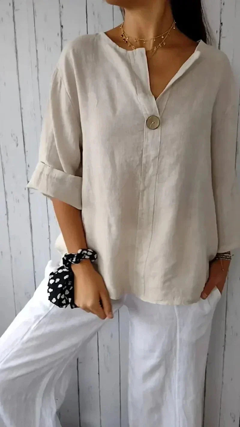 Bronwen- Chique Komfort Bluse Beige