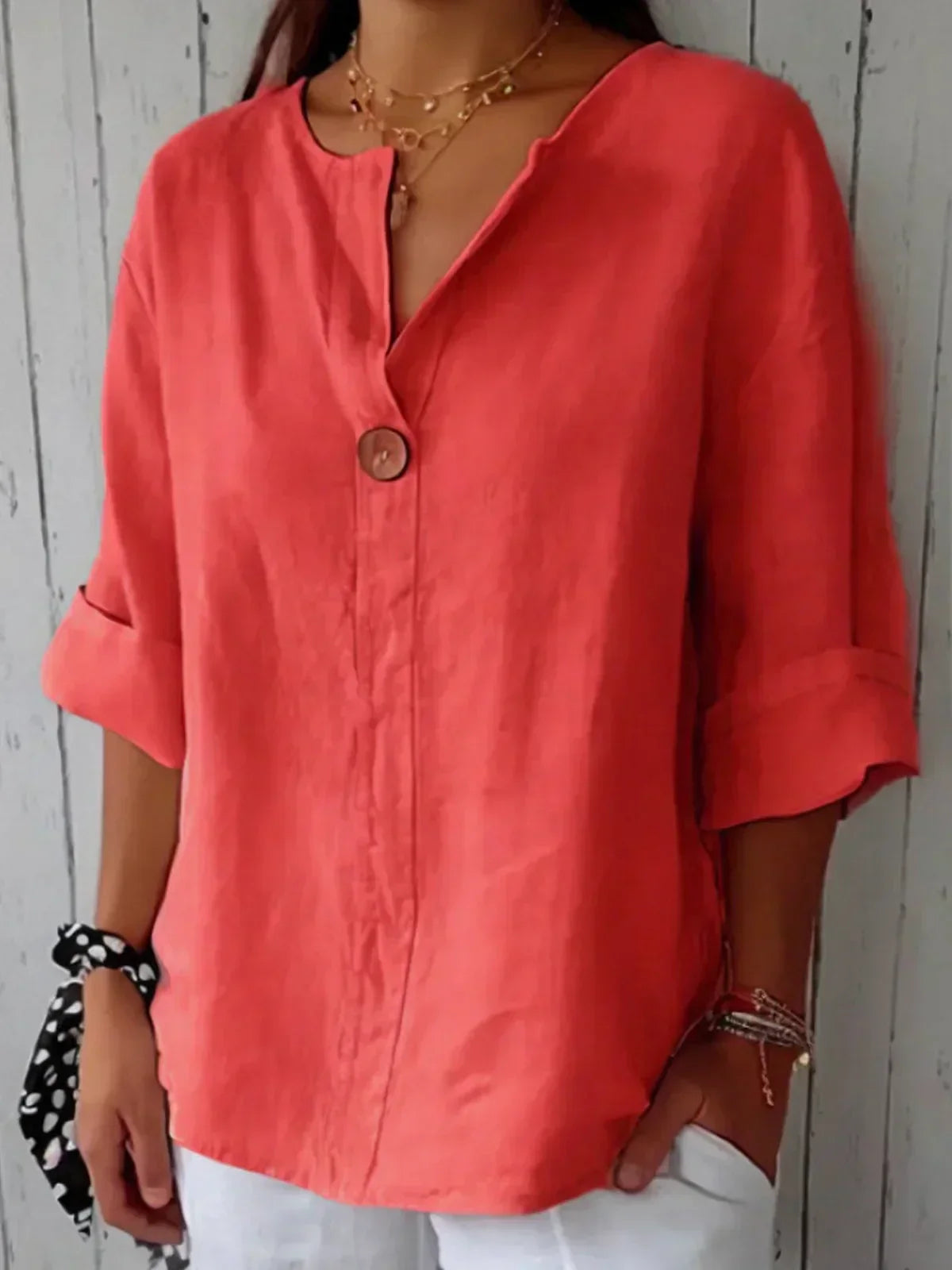 Bronwen- Chique Komfort Bluse Rot
