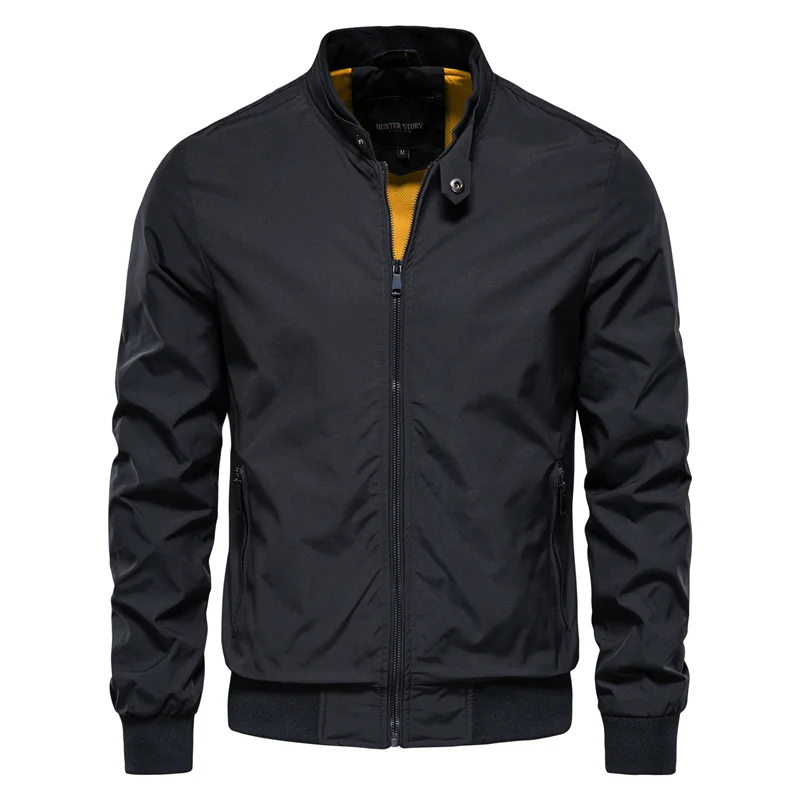Bruno – Herren Stehkragen-Mid-Season-Jacke Schwarz